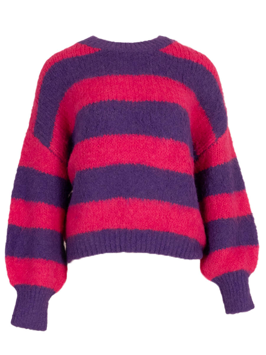 purple orange one size Pulls - Striped contrast pull van Meisjes