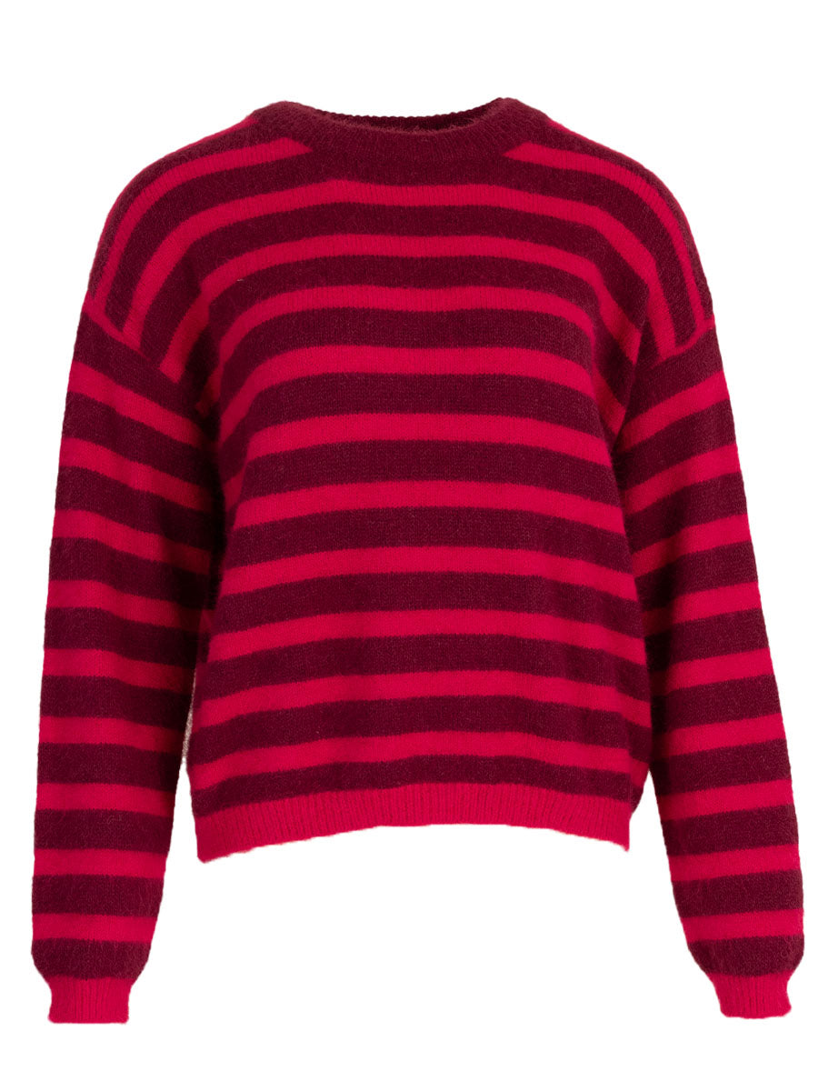 purple magenta one size Pulls - Preludio striped knit van Meisjes Brugge