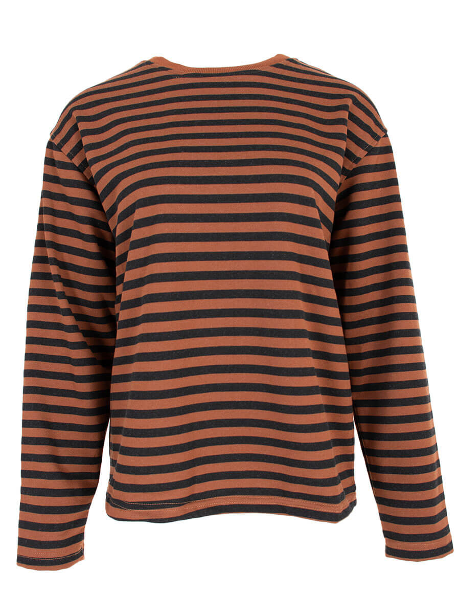 brown black S M Tops - Striped long sleeve van Meisjes