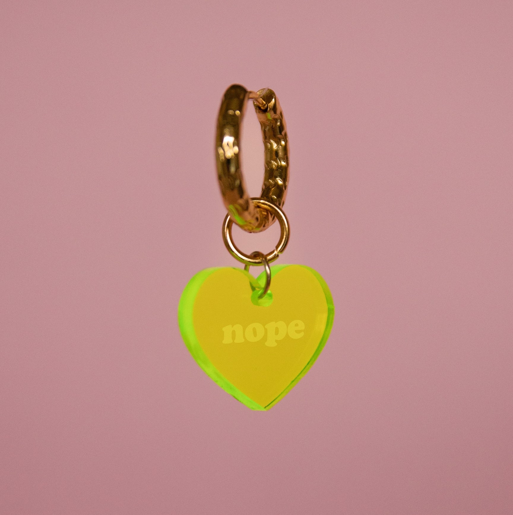 Nope One Size (per stuk) Juwelen - Plexi hoop - Heart van Atelier Jean