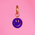 Dark Blue One Size (per stuk) Juwelen - Plexi hoop - Smiley van Atelier Jean