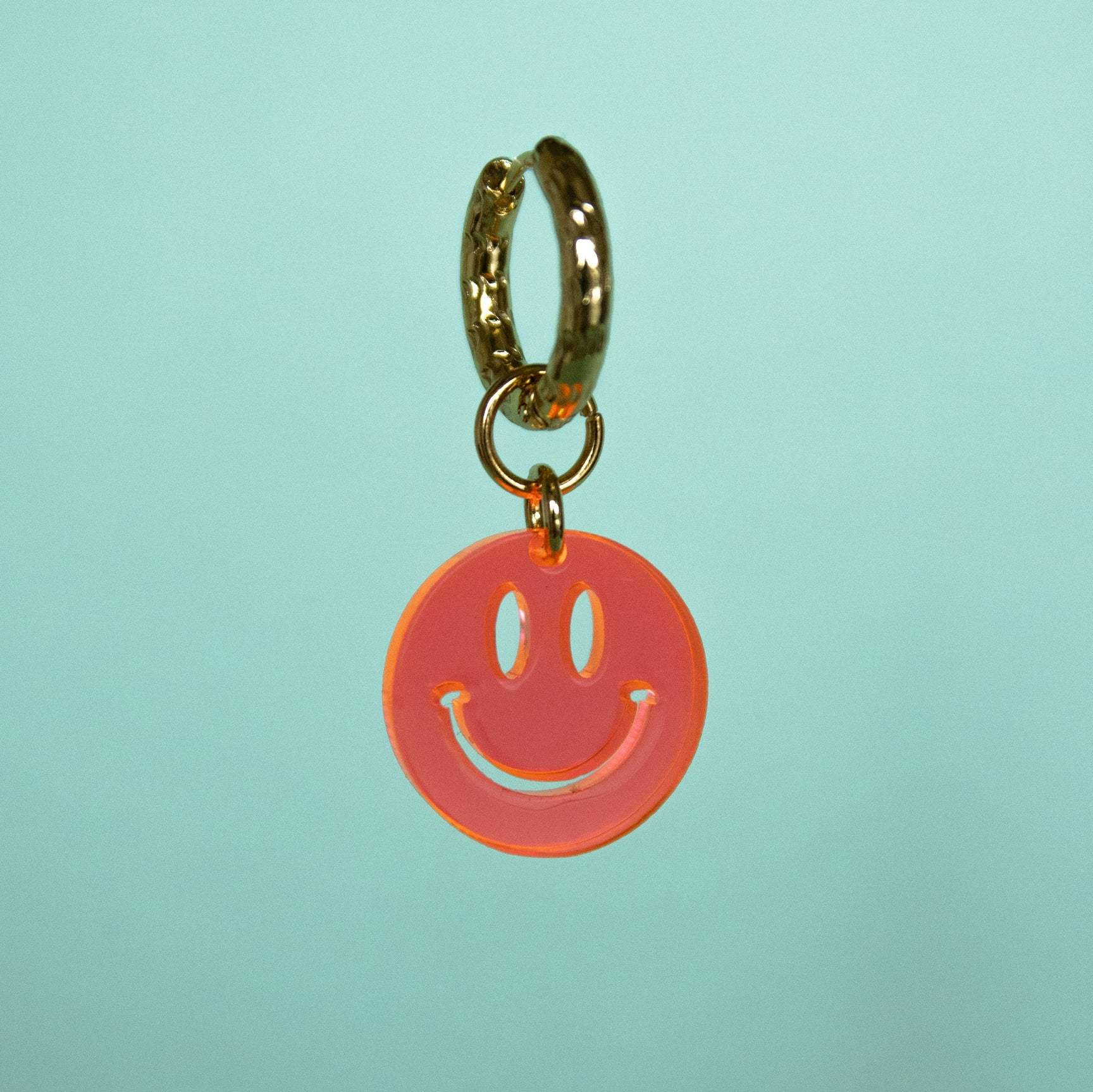 Fluo Orange One Size (per stuk) Juwelen - Plexi hoop - Smiley van Atelier Jean