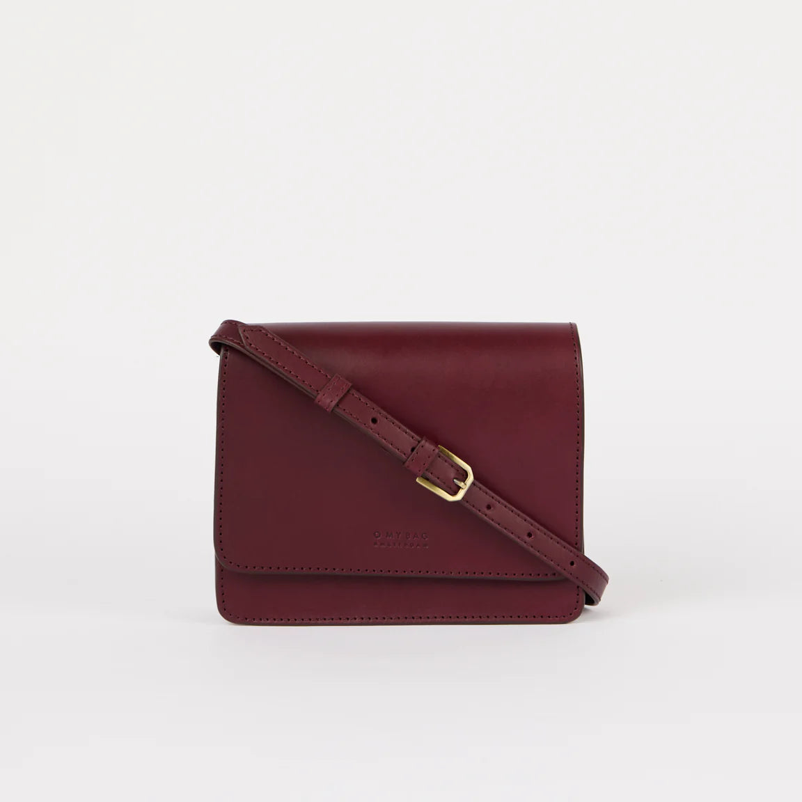 Handtassen - AUDREY MINI bag Dark Cherry Classic Leather with 2 straps van O My Bag
