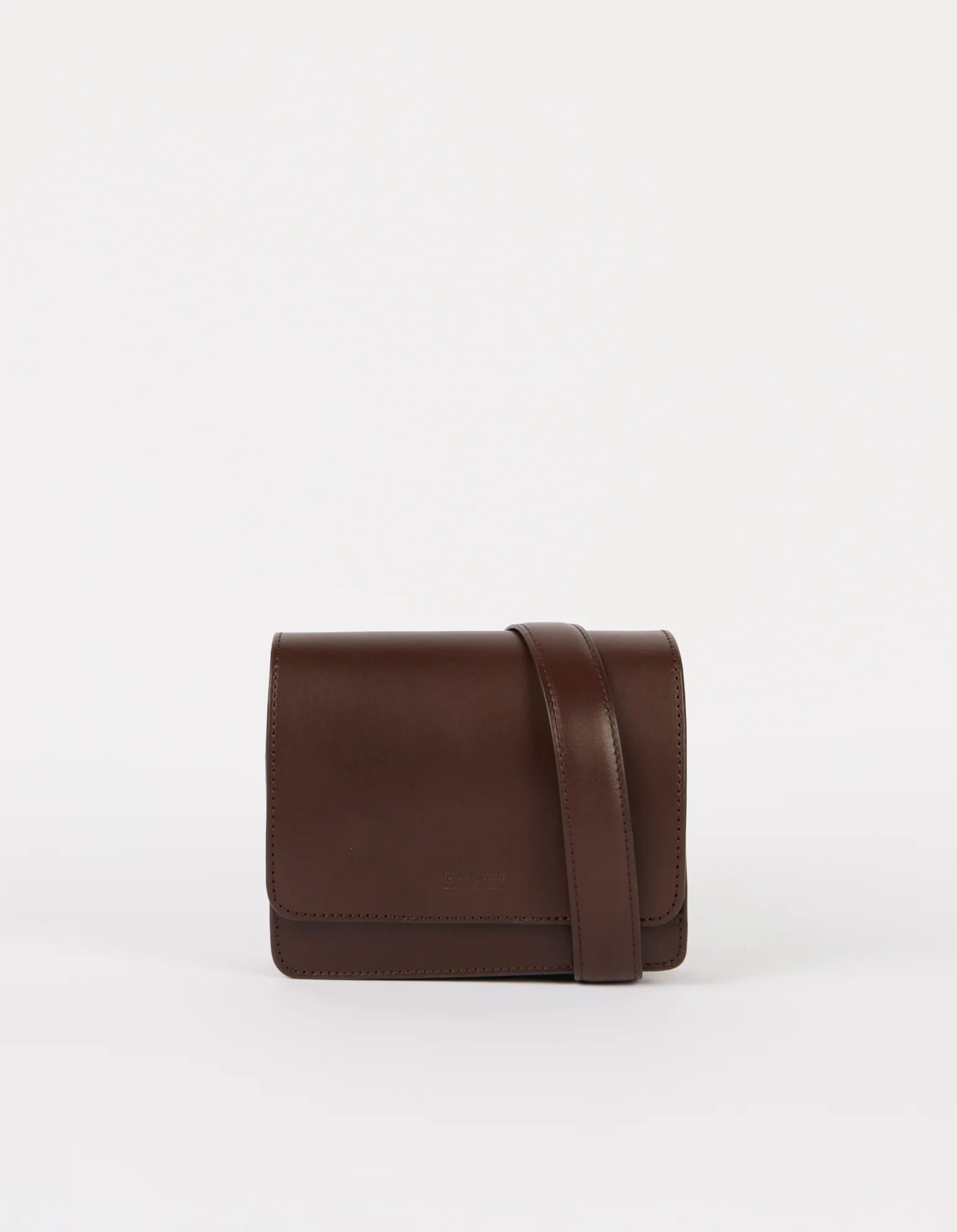 Handtassen - AUDREY MINI bag Chocolate Classic Leather with 2 handles van O My Bag