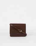 Handtassen - AUDREY MINI bag Chocolate Classic Leather with 2 handles van O My Bag