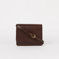 Chocolate Classic Leather Handtassen - AUDREY MINI bag Chocolate Classic Leather with 2 handles van O My Bag