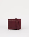Dark Cherry Classic Leather Handtassen - AUDREY MINI bag Dark Cherry Classic Leather with 2 straps van O My Bag