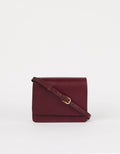 Handtassen - AUDREY MINI bag Dark Cherry Classic Leather with 2 straps van O My Bag
