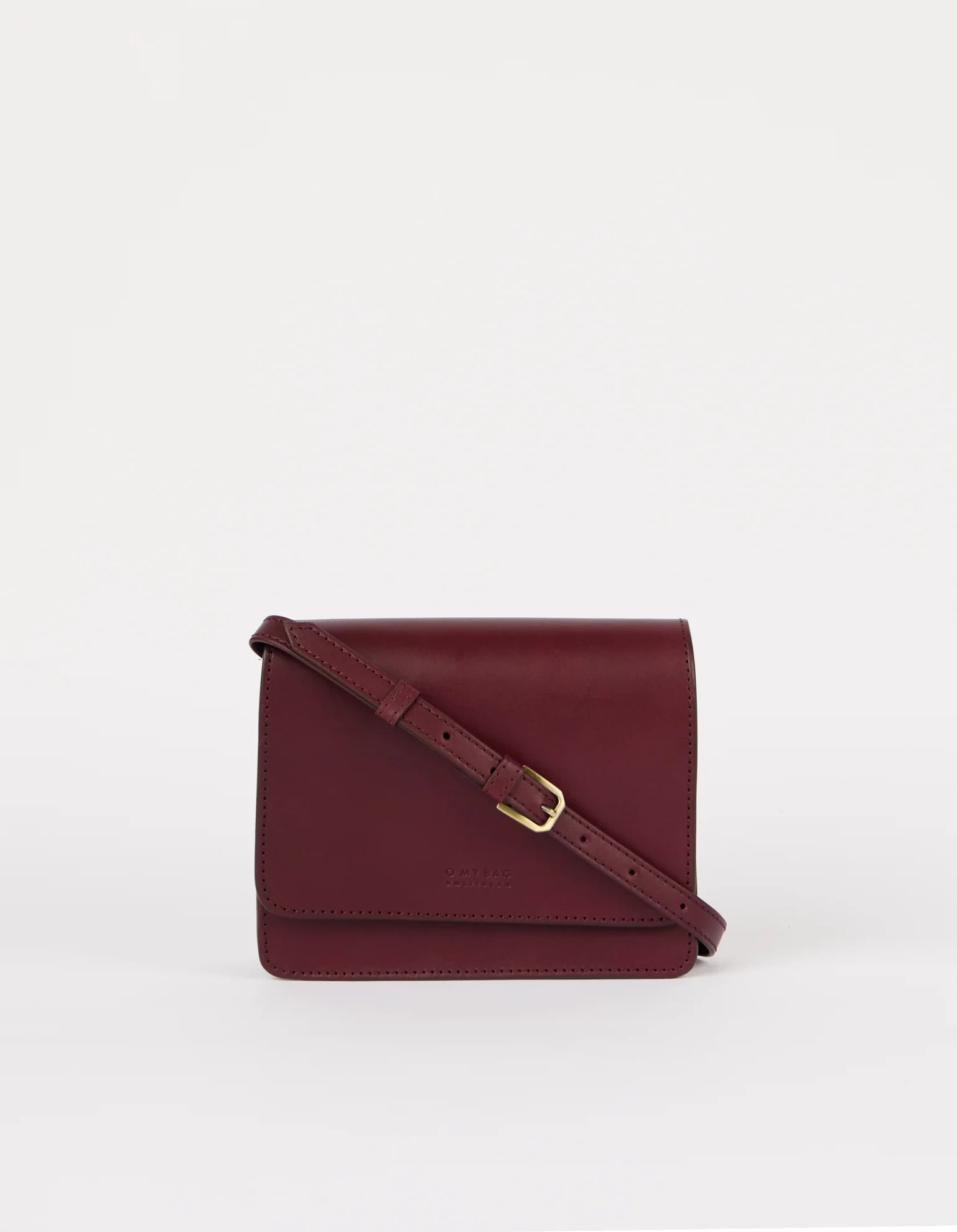 Handtassen - AUDREY MINI bag Dark Cherry Classic Leather with 2 straps van O My Bag