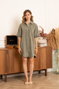 Jurken - Button cotton dress van Kilky