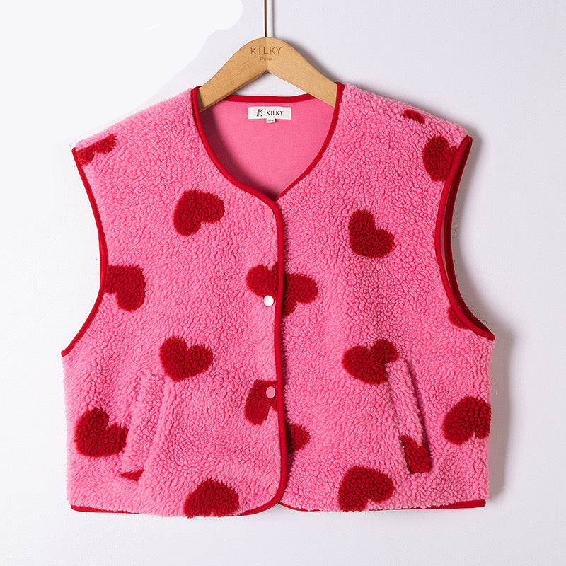 Pink with <3 Cardigans - Love me do Vest van Meisjes