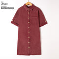 bordeaux Jurken - Button cotton dress van Kilky