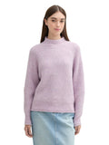 Pulls - hairy mock neck pullover van Tom Tailor