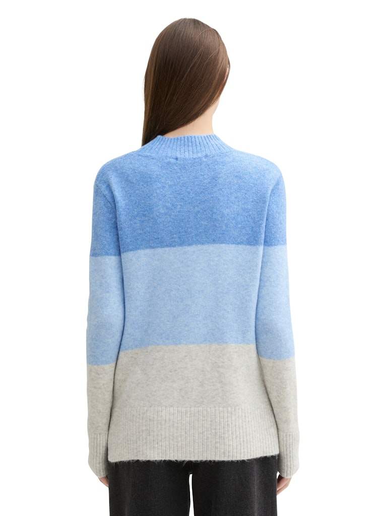 Pulls cozy mock neck pullover color block van Tom Tailor