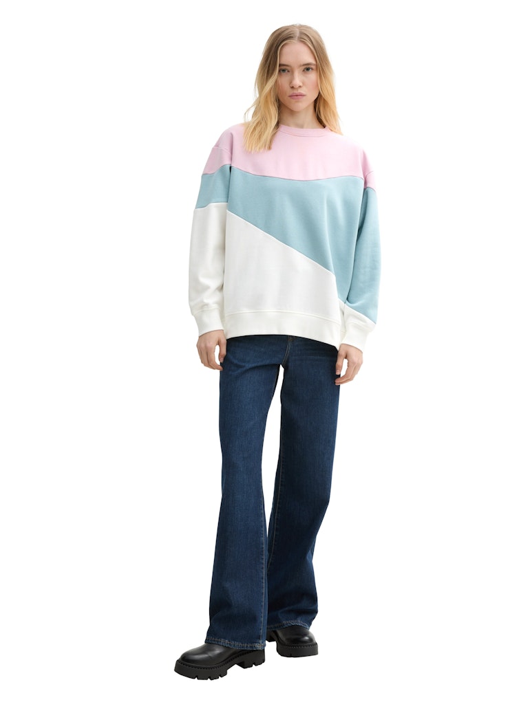 Sweaters - colourblock sweatshirt van Tom Tailor