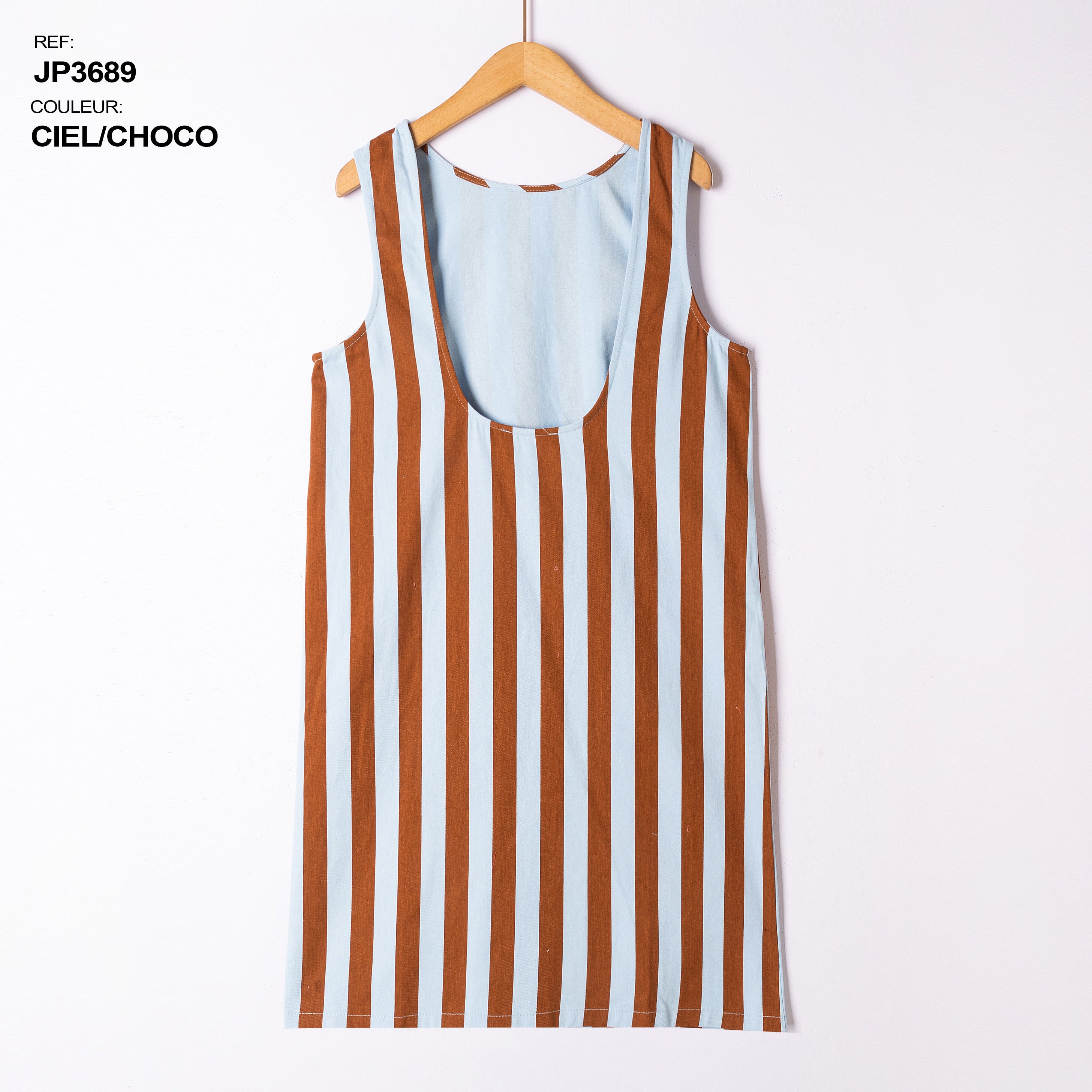 Striped open back sleeveless dress