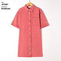rose Jurken - Button cotton dress van Kilky
