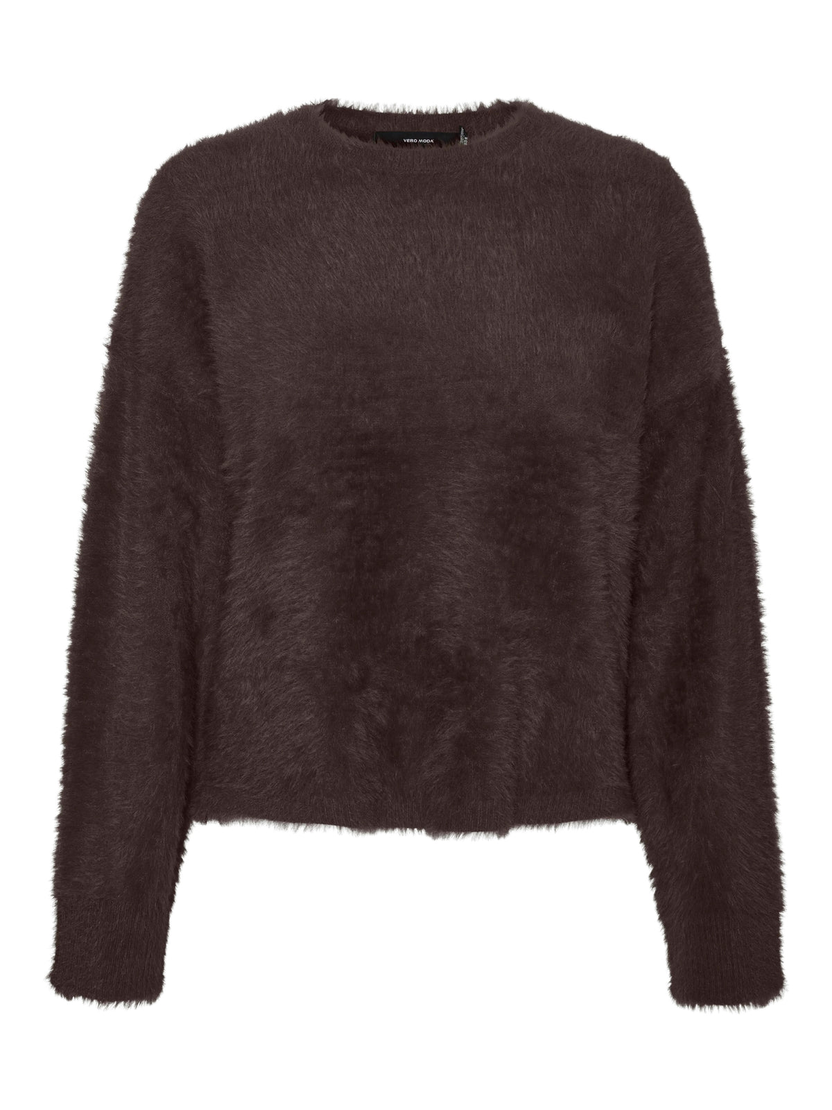 Vmalina Ls O-Neck Boxy Pullover - chocolate