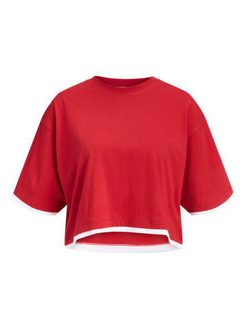 Jxandrea Ss Cropped Contrast Tee