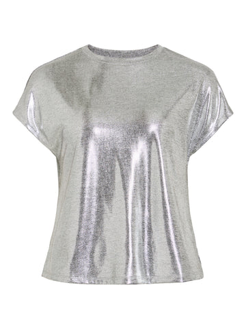 Silver Tops - Vihannan S/S O-Neck Top van Vila