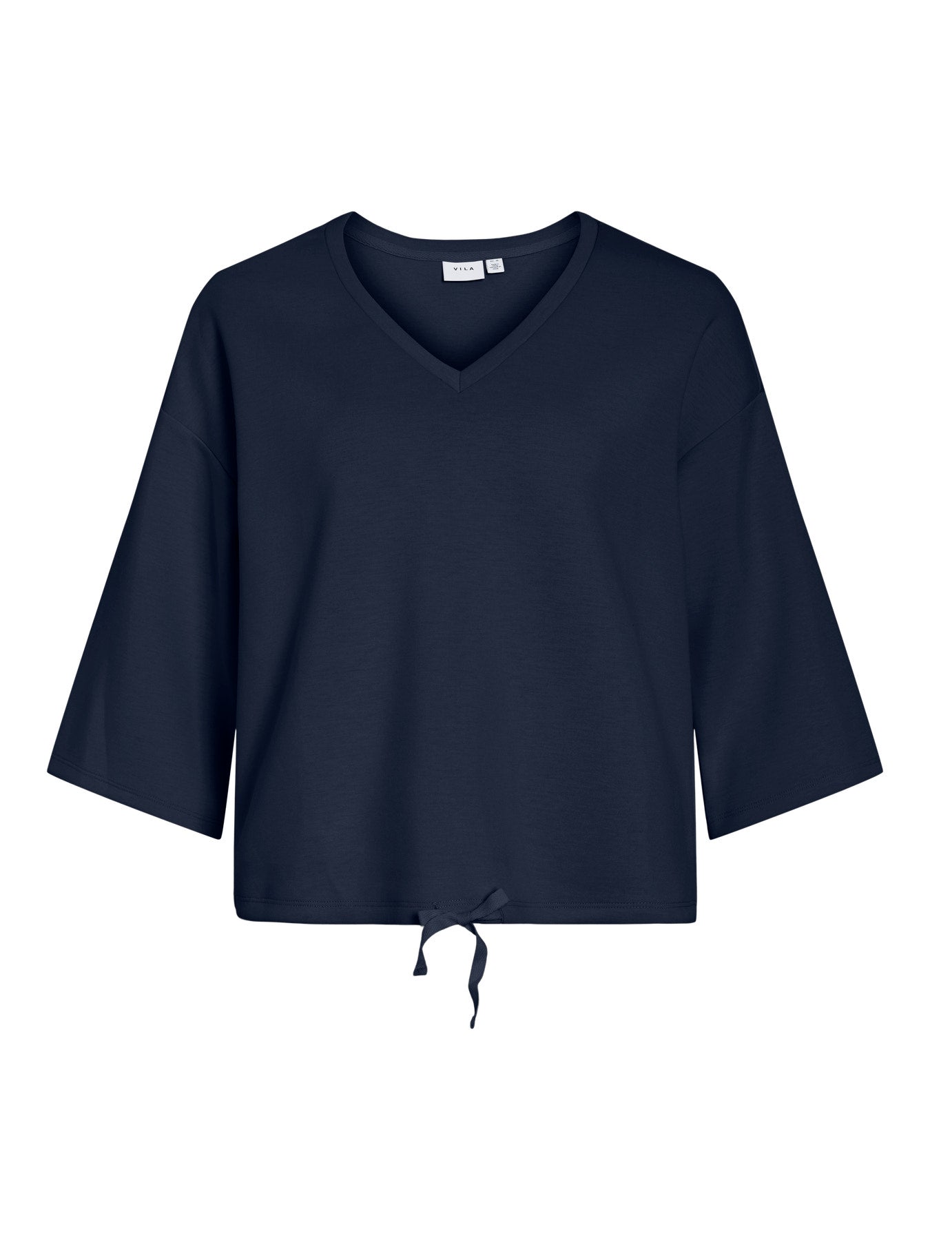 Navy Blazer Tops - Vireflect V-Neck 3/4 String Top van Vila