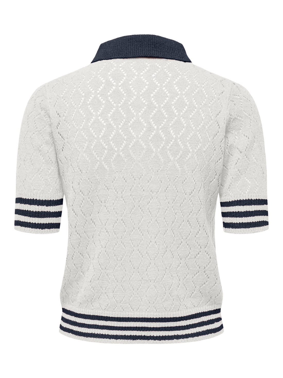 Onlsunny Ss Pointelle Polo Knit