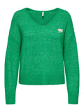 Deep Mint Melange Pulls - Onlazure Ls V-Neck Knit van Only