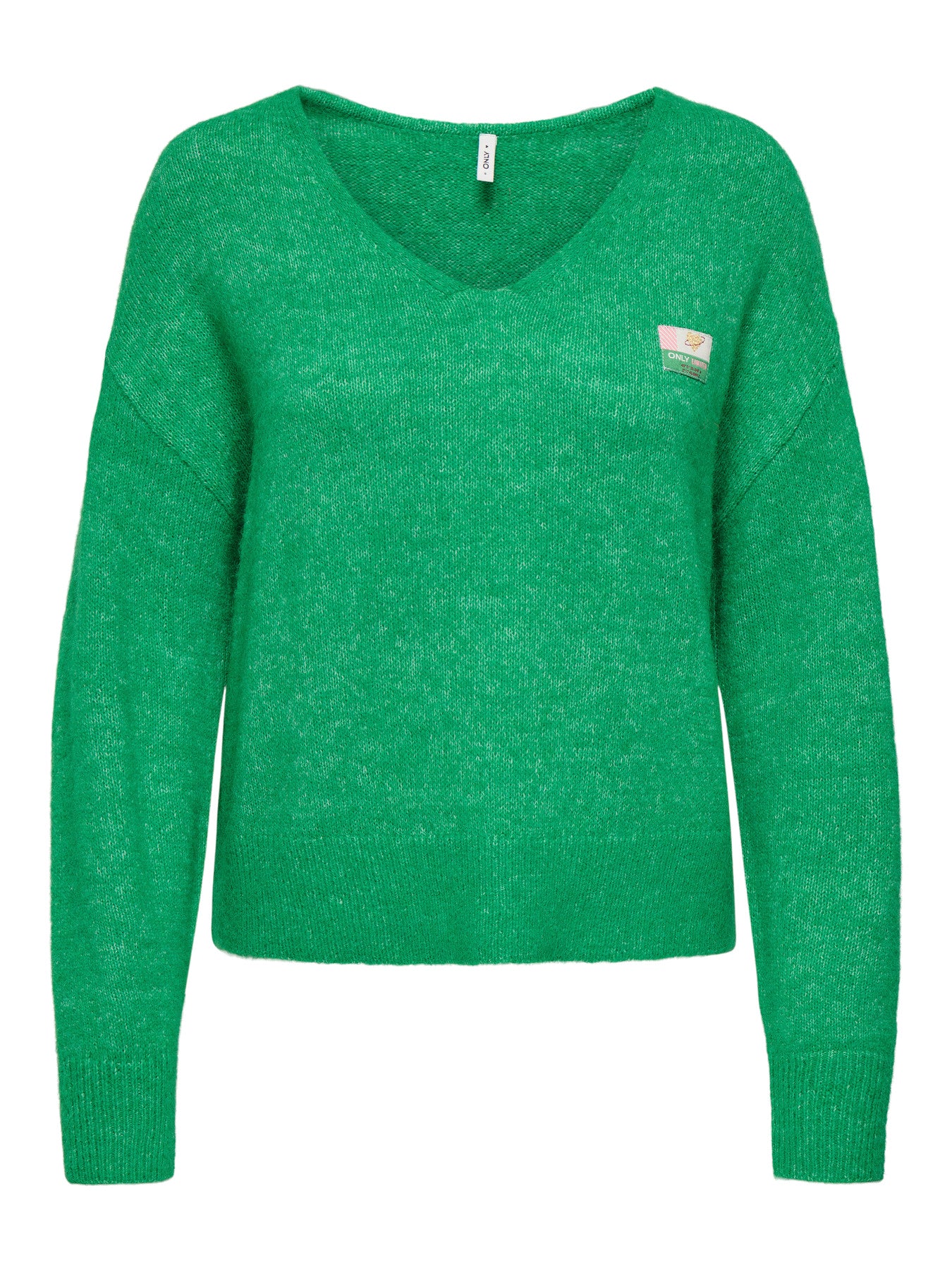 Deep Mint Melange Pulls - Onlazure Ls V-Neck Knit van Only