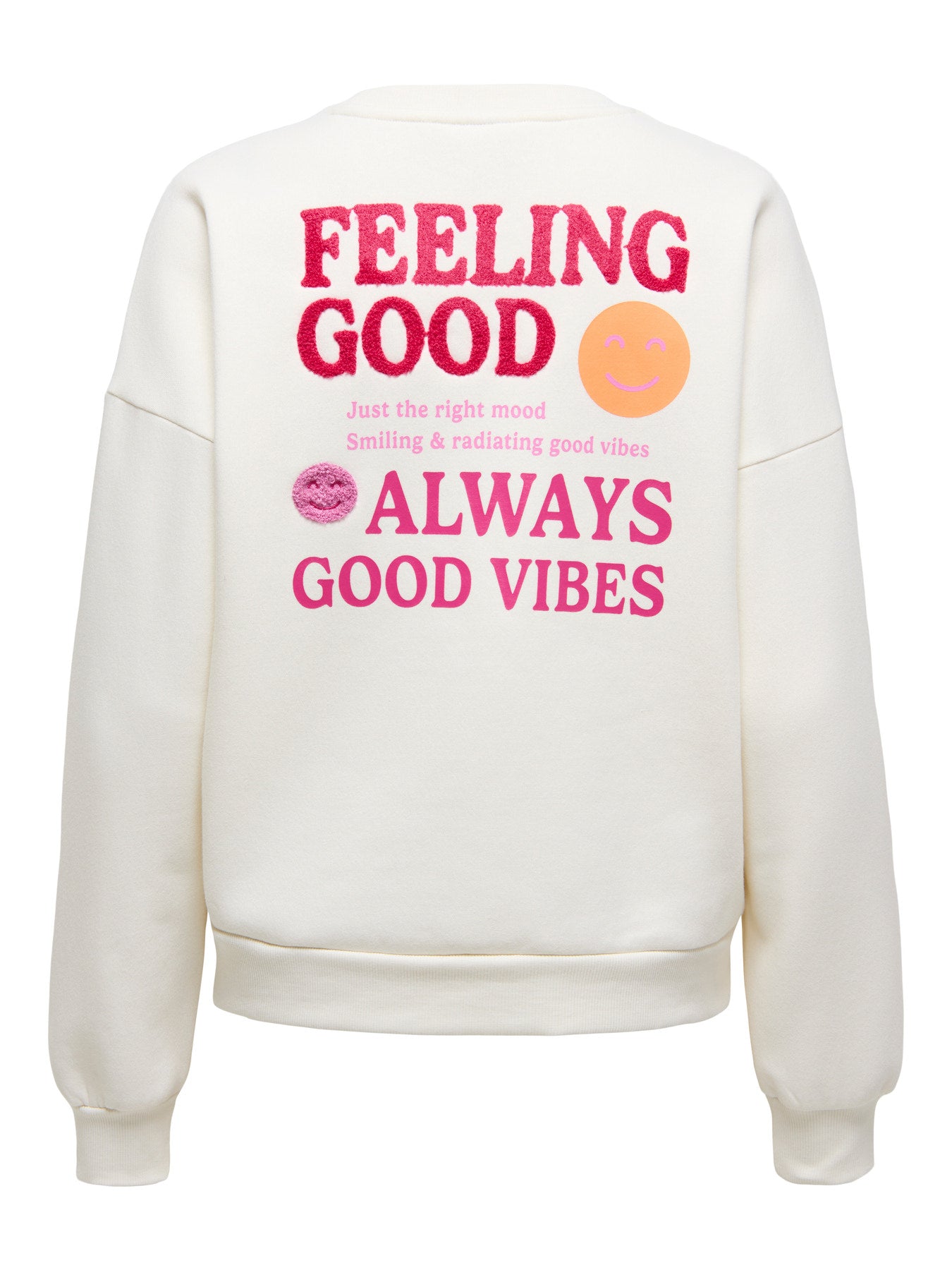 Cloud Dancer Feeling good Sweaters - Onldaze L/S O-Neck Terry Print Sweater van Only