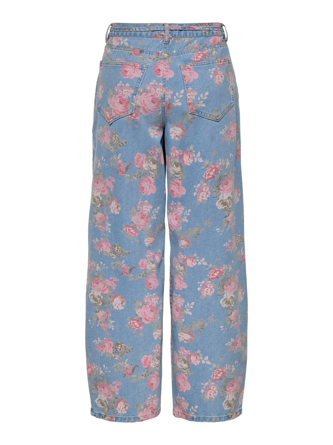 Onlgianna Hw Str Belt Aop Flower Denim Pants