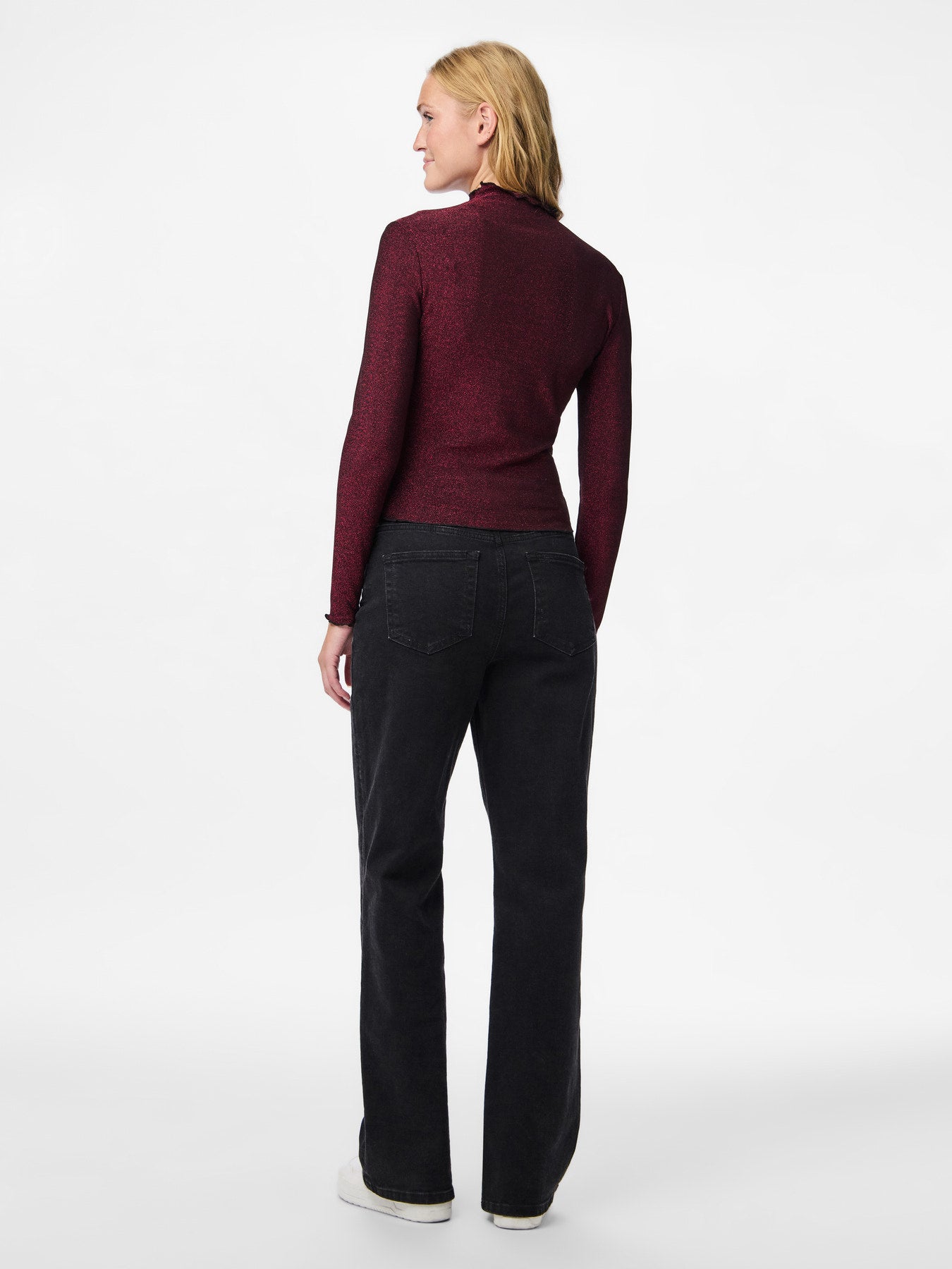 Tops - Pcsandra Ls Mockneck Top van Pieces