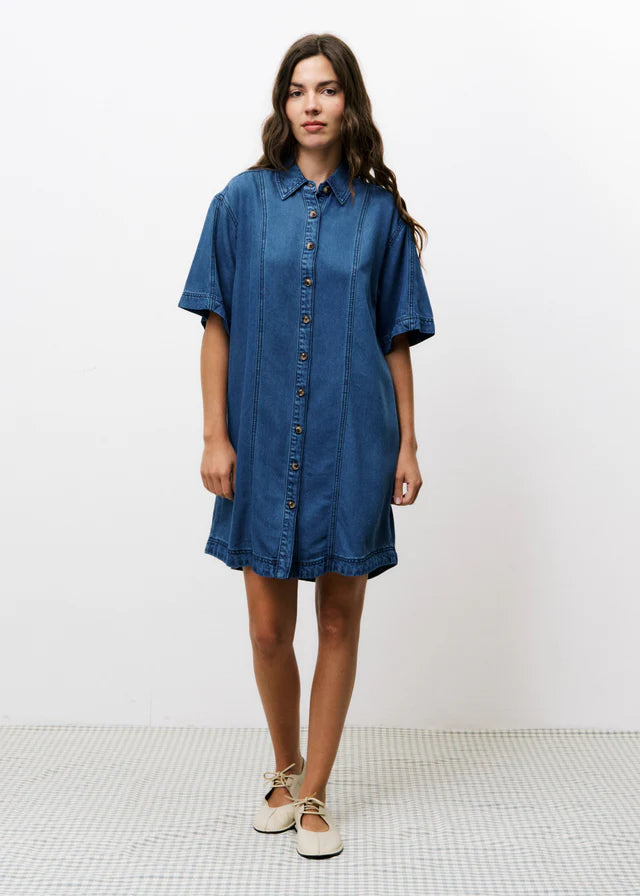 Bleu Jean Jurken - Eucalyptus Robe van FRNCH