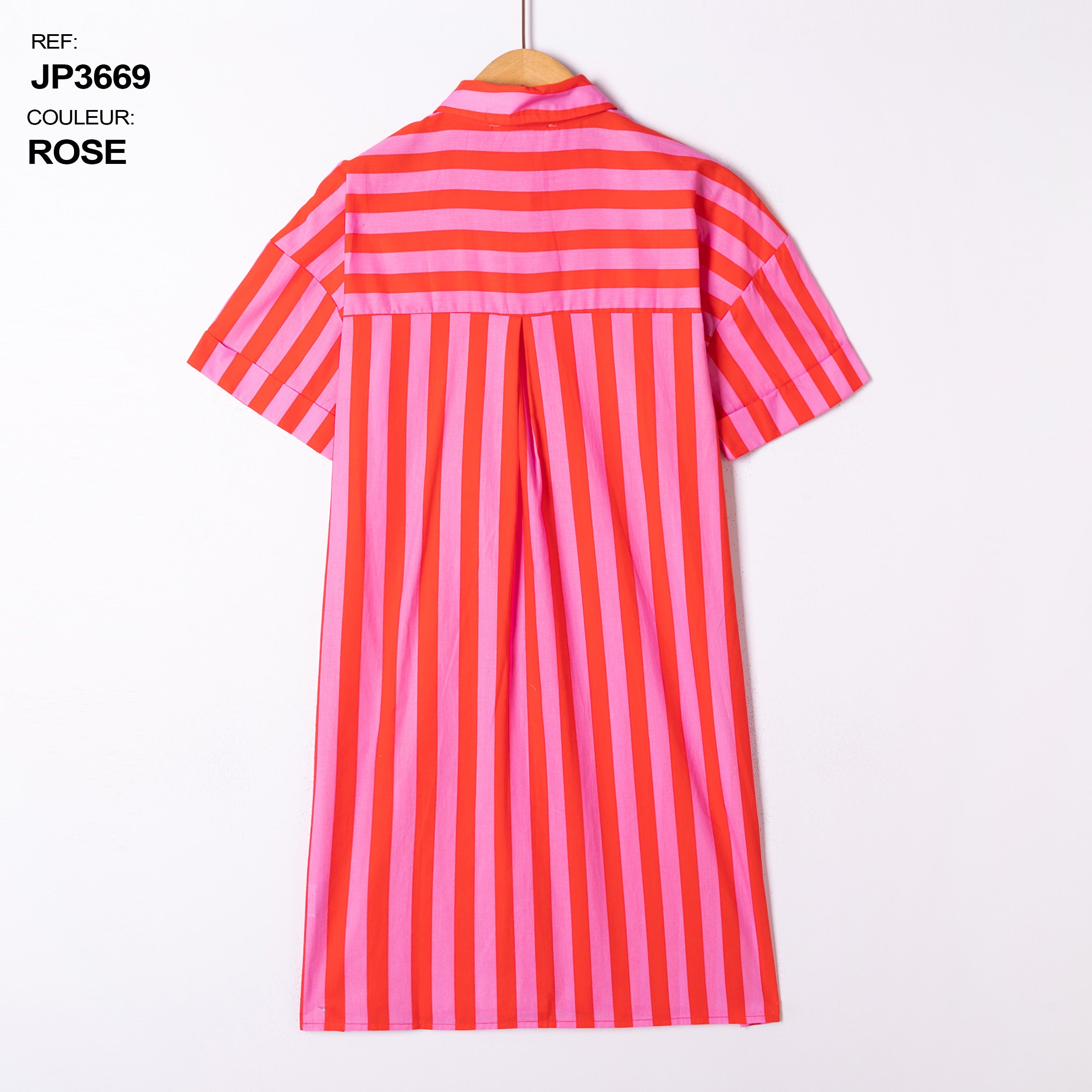 Striped button shirt dress