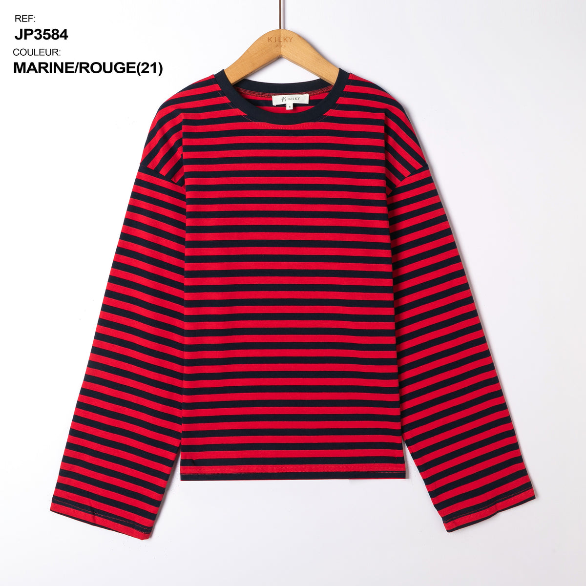 30% Contrast border striped longsleeve