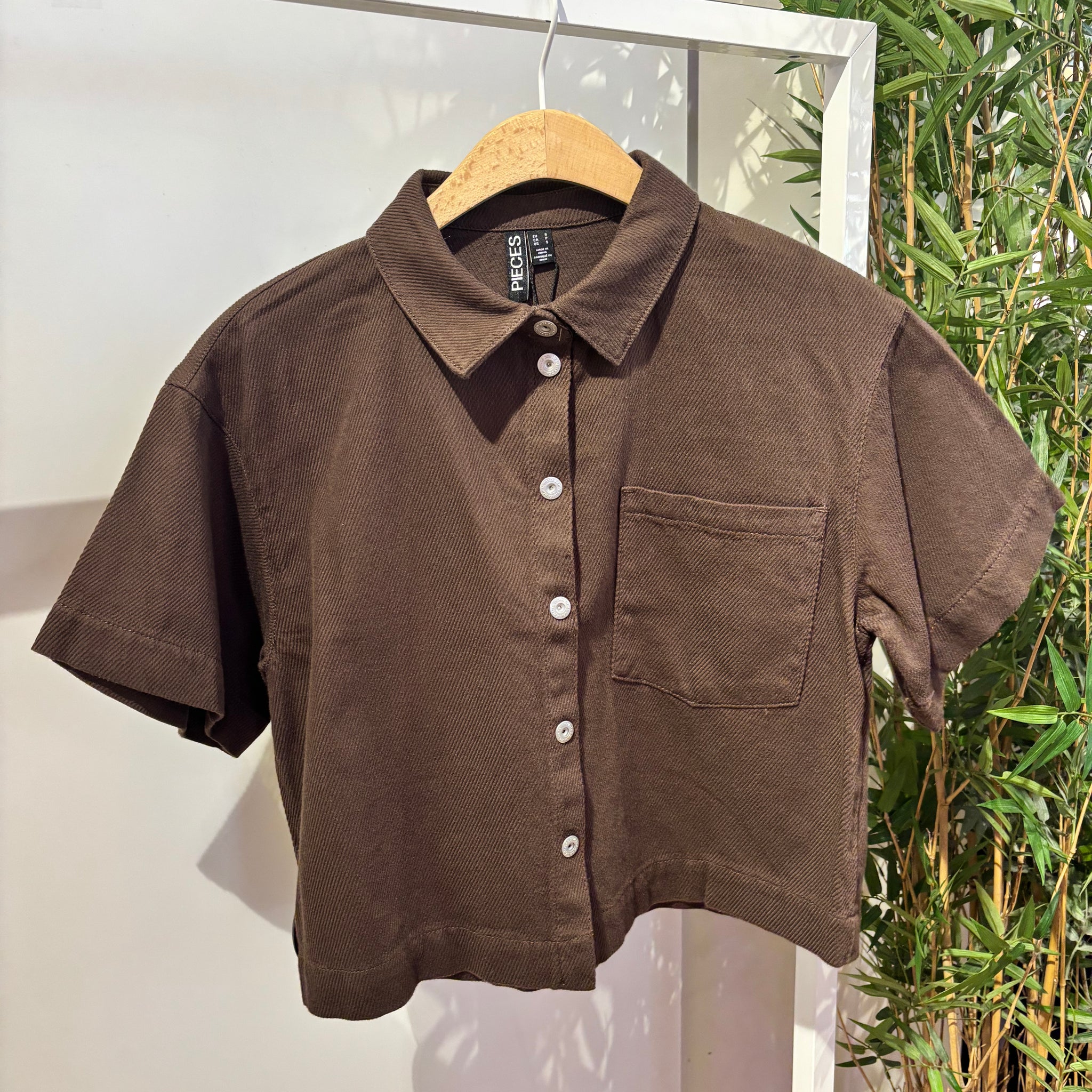 Hot fudge Shirts - Pcsavanna Ss Denim Shirt van Pieces
