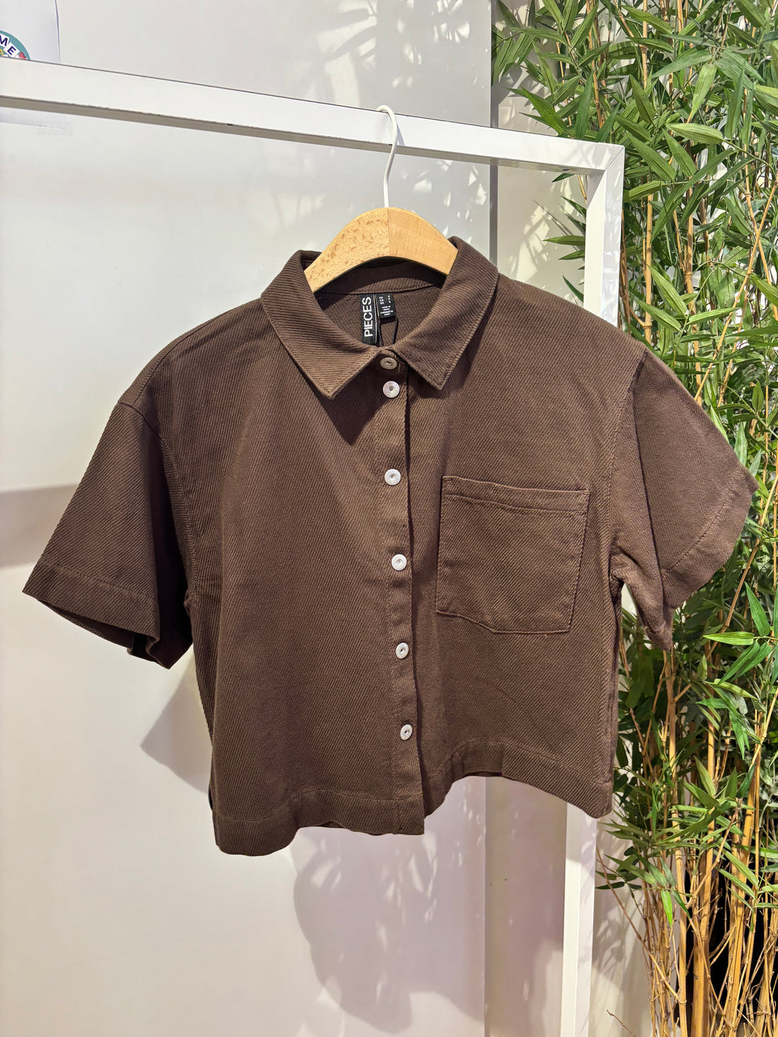 Hot fudge Shirts - Pcsavanna Ss Denim Shirt van Pieces