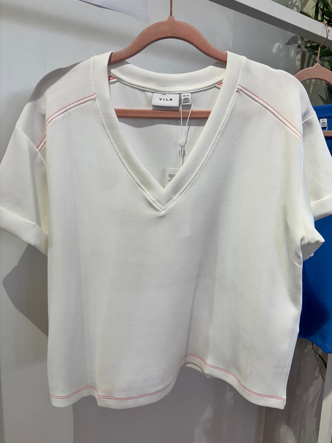 Vikarena V-Neck S/S Fold Up T-Shirt