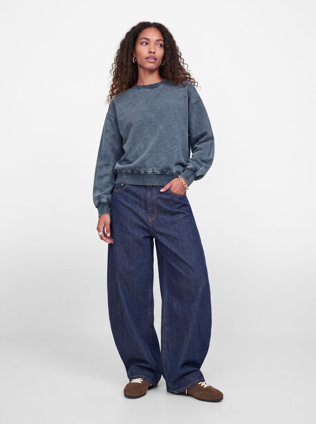 Jxlippa Loose Ls Wash Crew Sweat