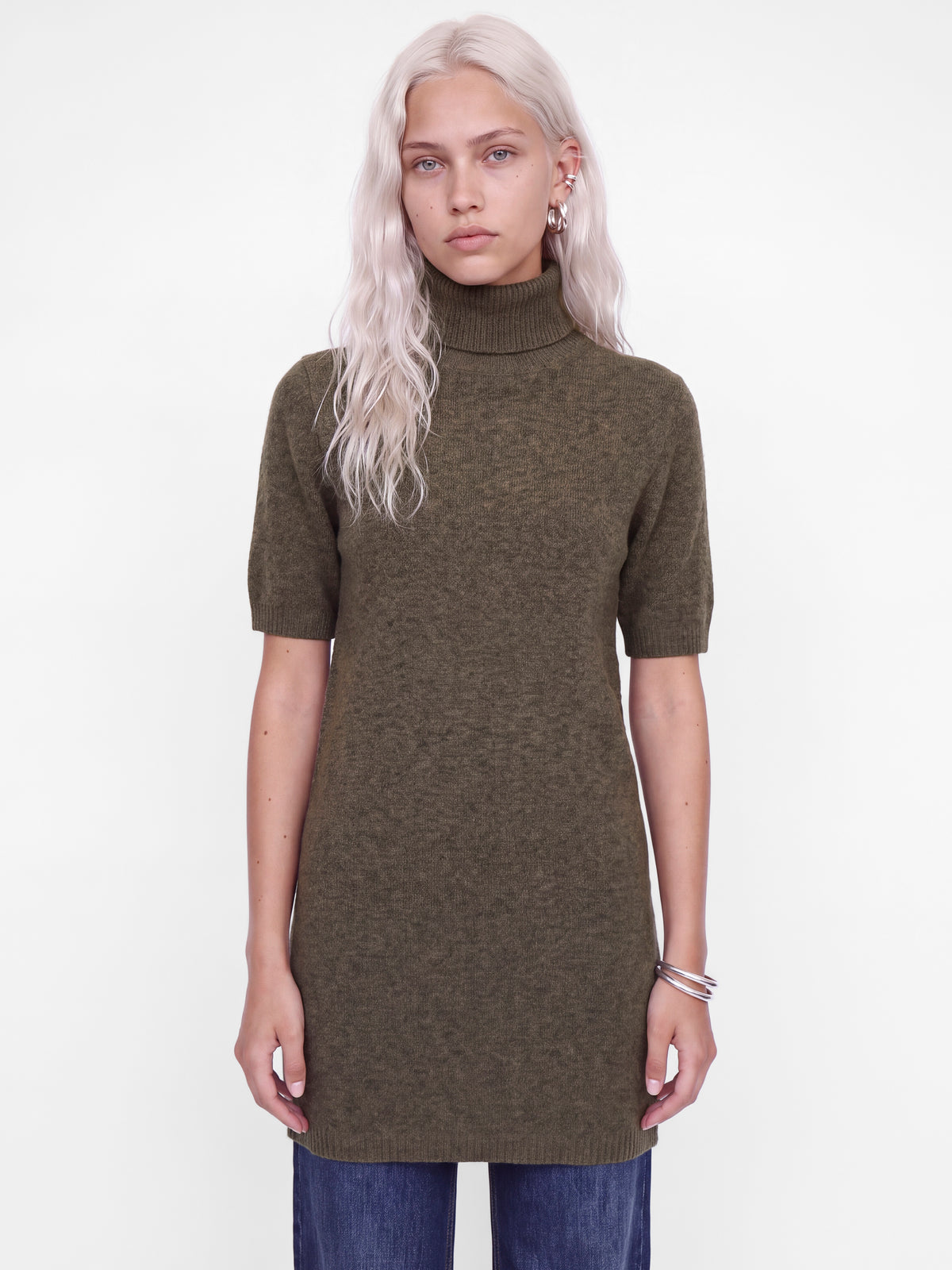 Jxvaleria Ss Roll Neck Dress Knit