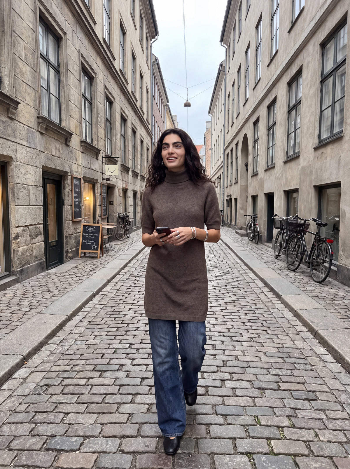 Jxvaleria Ss Roll Neck Dress Knit