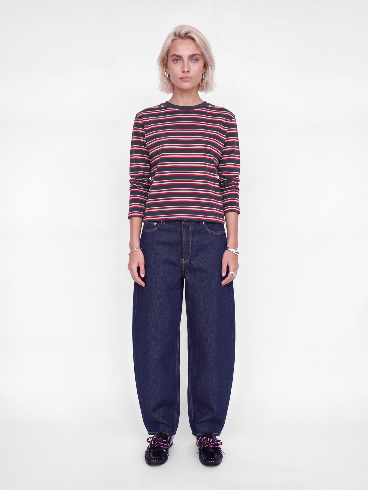 Jxsophia Boxy Ls Stripe Tee