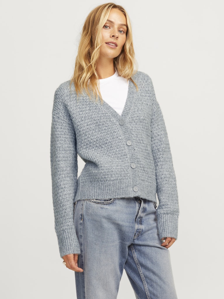 Light Grey Melange Cardigans - Jxaden Structure Cardigan Knit van JJXX