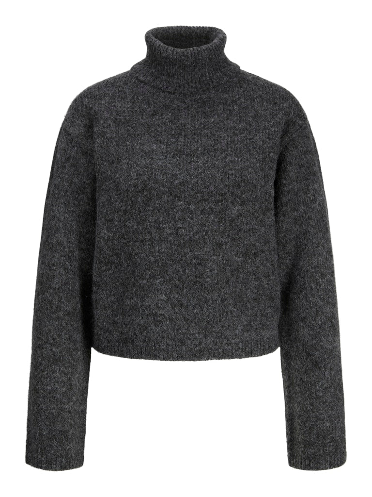 Dark grey melange Pulls - Jxrosanna Roll Neck Knit van JJXX