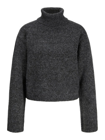 Dark grey melange Pulls - Jxrosanna Roll Neck Knit van JJXX