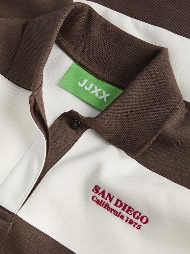 Sweaters - Jxpaloma Loose Ls Stripe Polo Sweater van JJXX