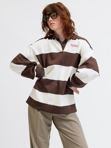 Sweaters - Jxpaloma Loose Ls Stripe Polo Sweater van JJXX