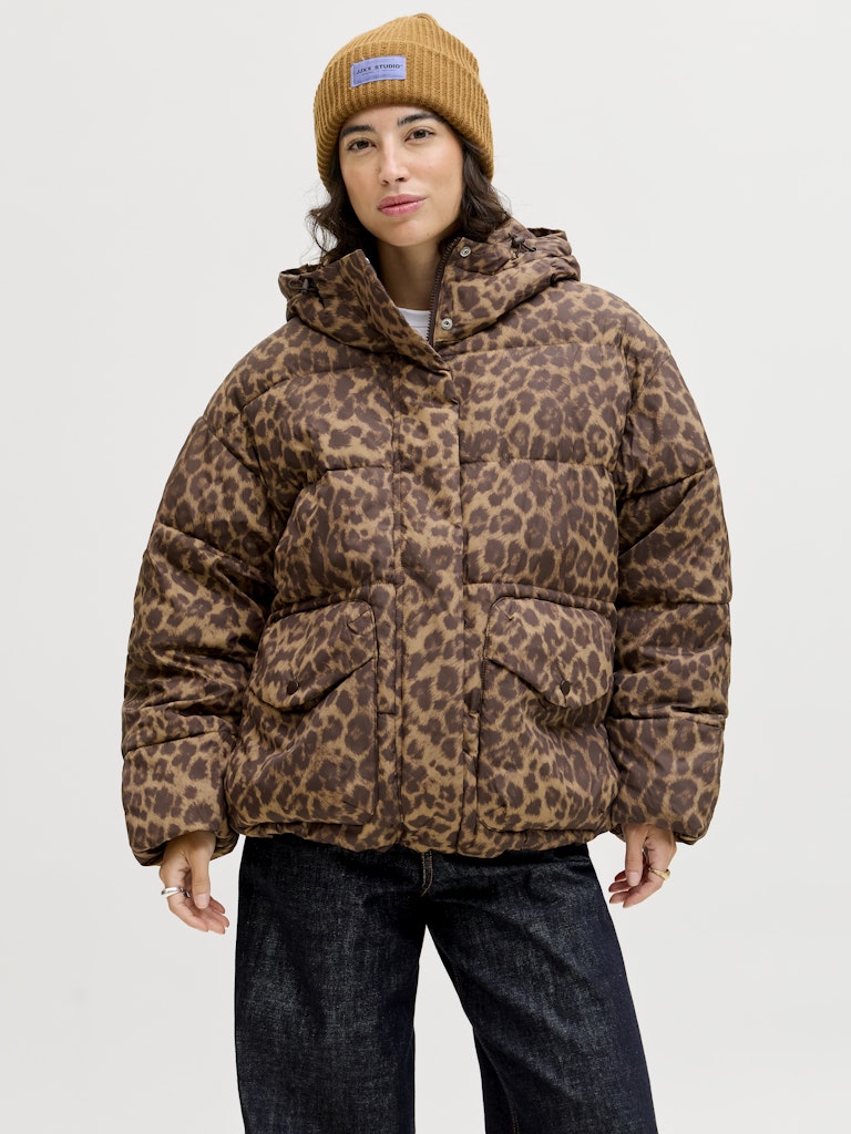 Jassen - Jxana Leopard Puffer Jacket van JJXX