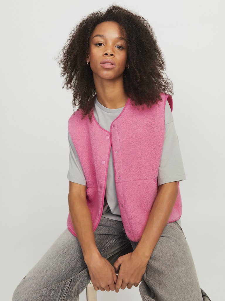 Morning Glory Pink Jassen - Jxvera Teddy Vest van JJXX