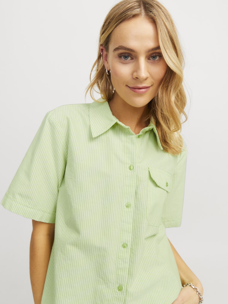 Parrot Green BLANC DE BLANC Shirts - Jxsiva Oxford Ss Pocket Shirt van JJXX