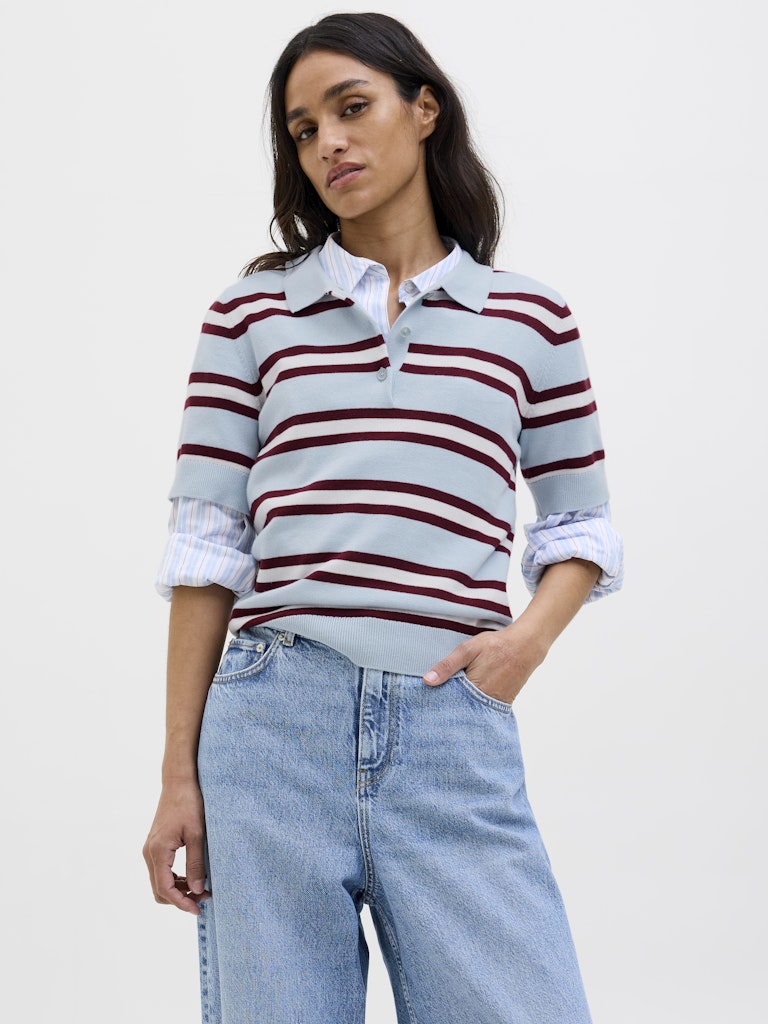Skyway Pulls - Jxlilliana Ss Polo Neck Knit van JJXX